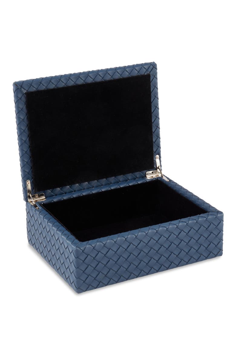 Anastasia Woven Leather Trinket Box, Alternate, color, NAVY BLUE
