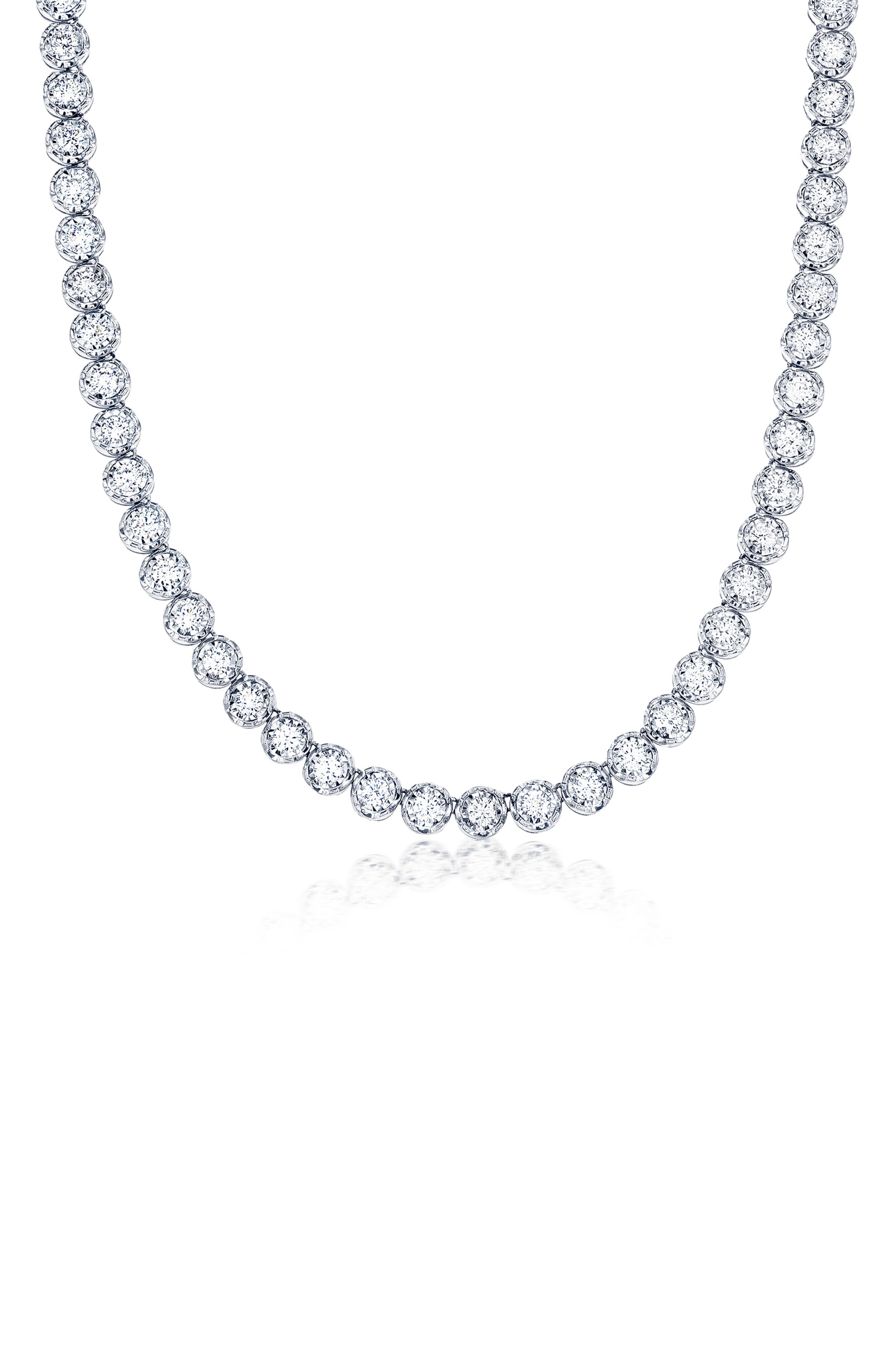 SIMONA Sterling Silver Lab Grown Diamond Tennis Necklace