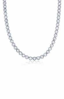 SIMONA Sterling Silver Lab Grown Diamond Tennis Necklace