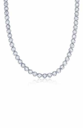 SIMONA Sterling Silver Lab Grown Diamond Tennis Necklace