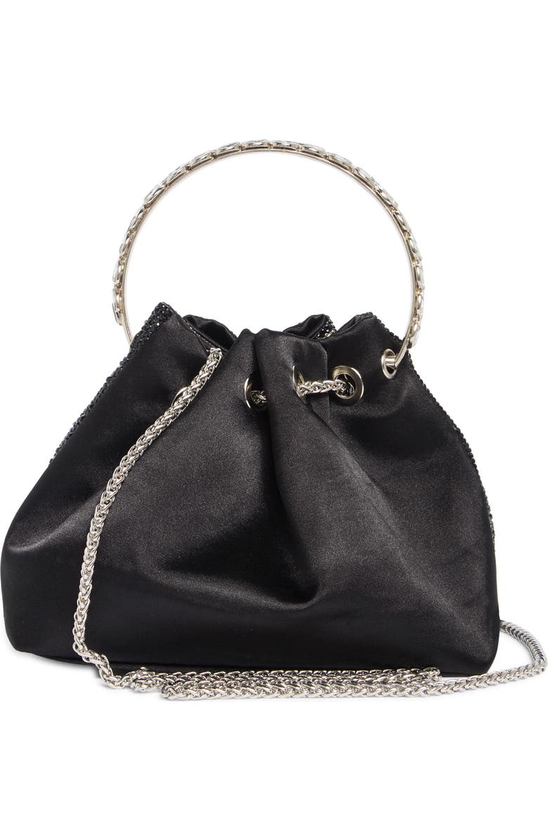 ALESSIA BIANCHI Rhinestone Embellished Bucket Bag Clutch, Alternate, color,