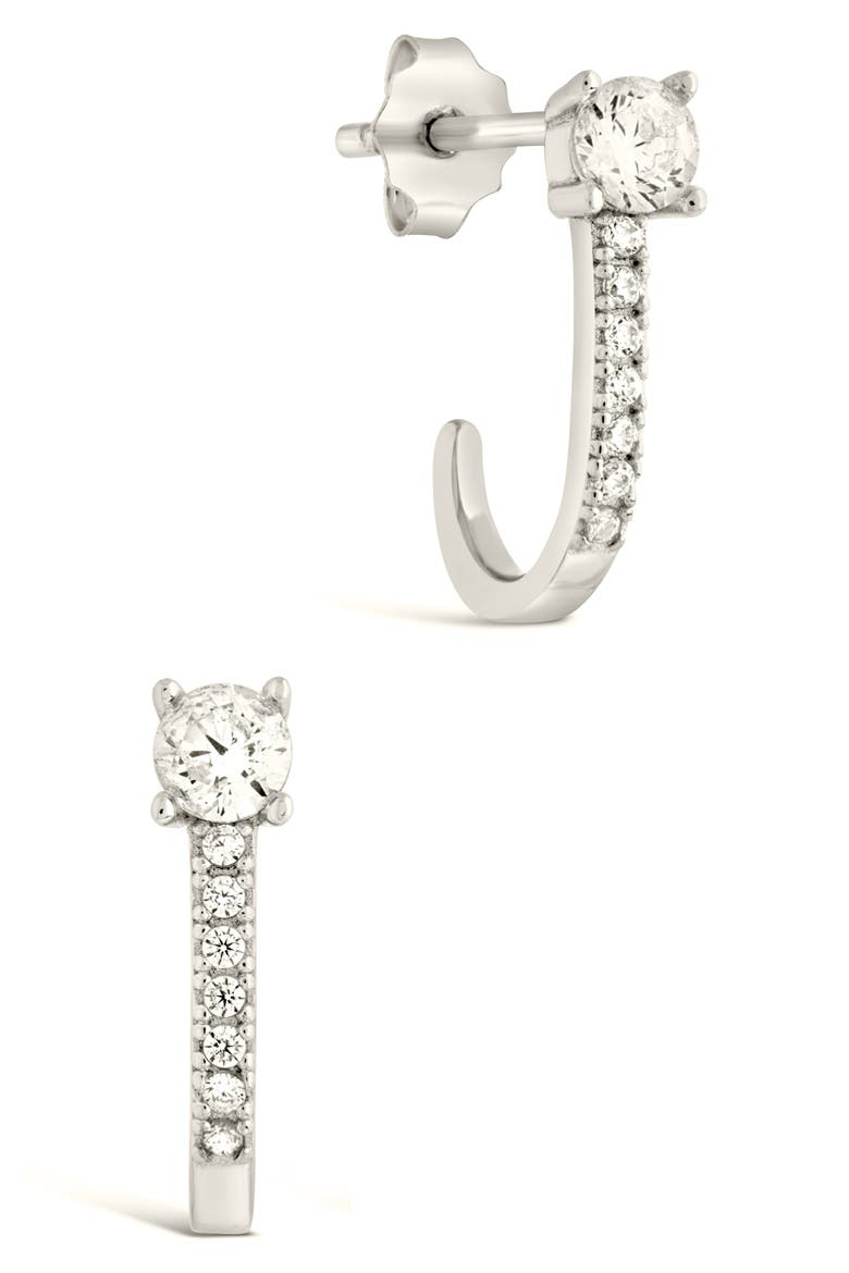 Cubic Zirconia Pavé Drop Earrings, Main, color, SILVER