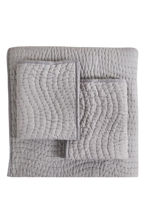 Voile Solid Cotton Quilt & Sham Set