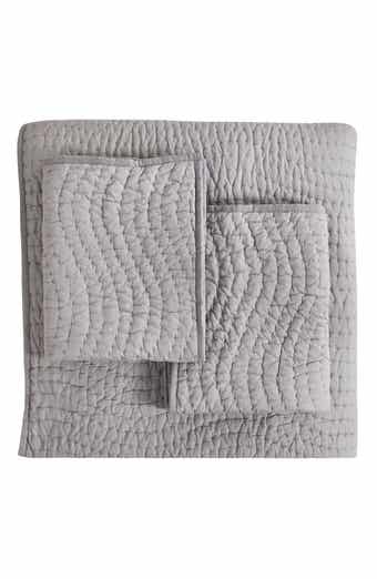 MELANGE HOME Voile Solid Cotton Quilt & Sham Set