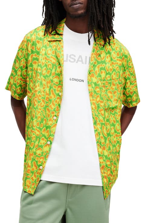 Leopaz Relaxed Fit Short Sleeve Camp Shirt