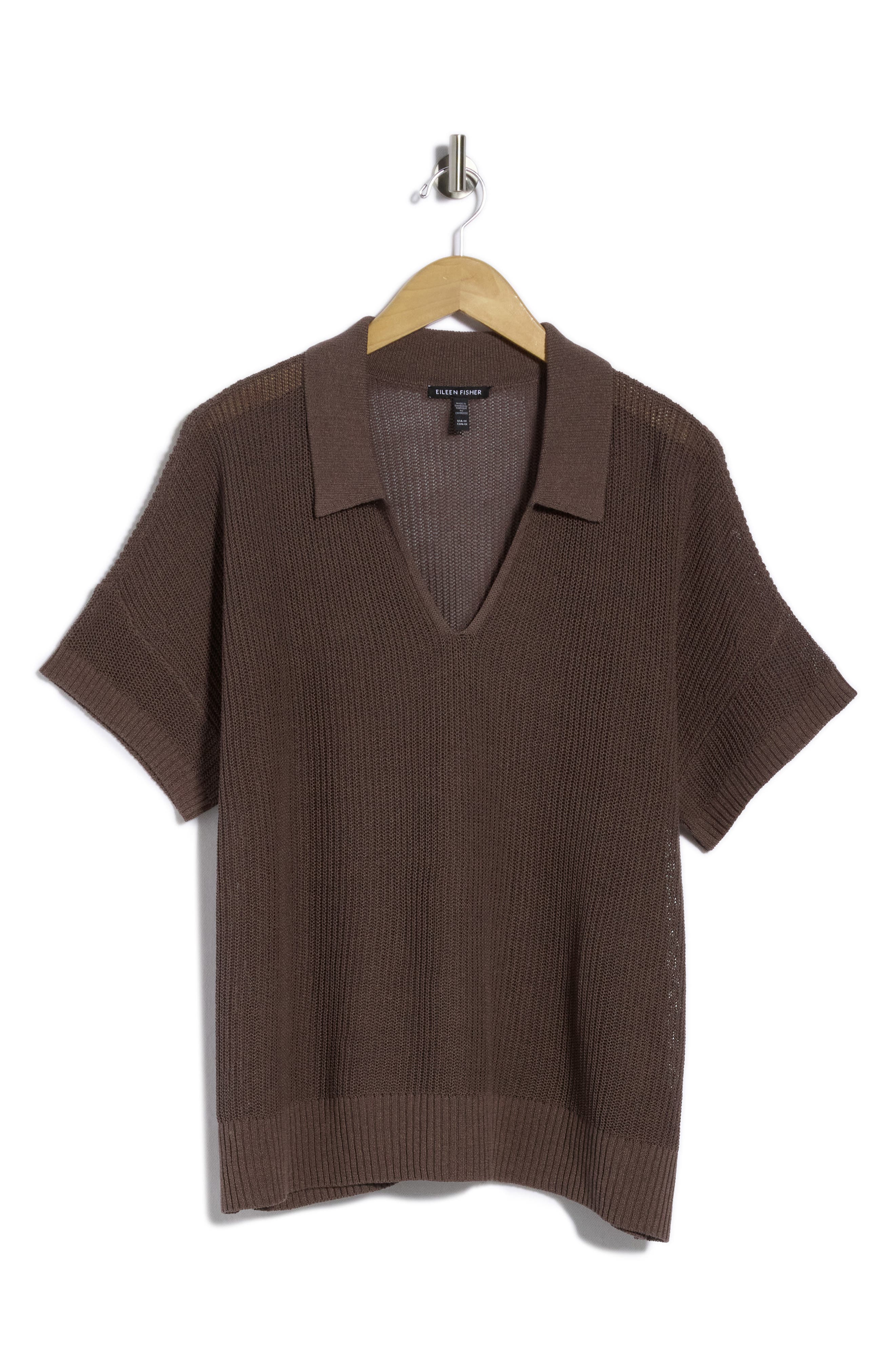 Classic Collar Organic Cotton & Silk Polo Sweater