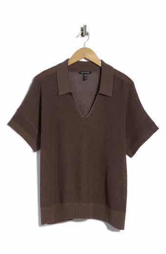 Classic Collar Organic Cotton & Silk Polo Sweater
