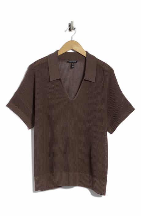 Classic Collar Organic Cotton & Silk Polo Sweater