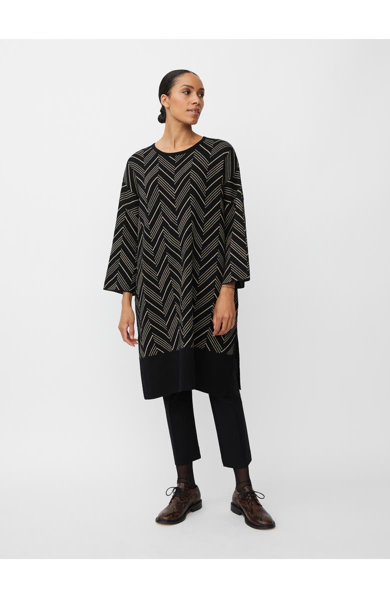 Masai Copenhagen MaNuska3/4 Sleeve Loose Fit Midi Dress, Alternate, color, Black