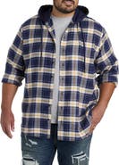 True Nation by DXL Big & Tall Hooded Flannel Shirt Jacket