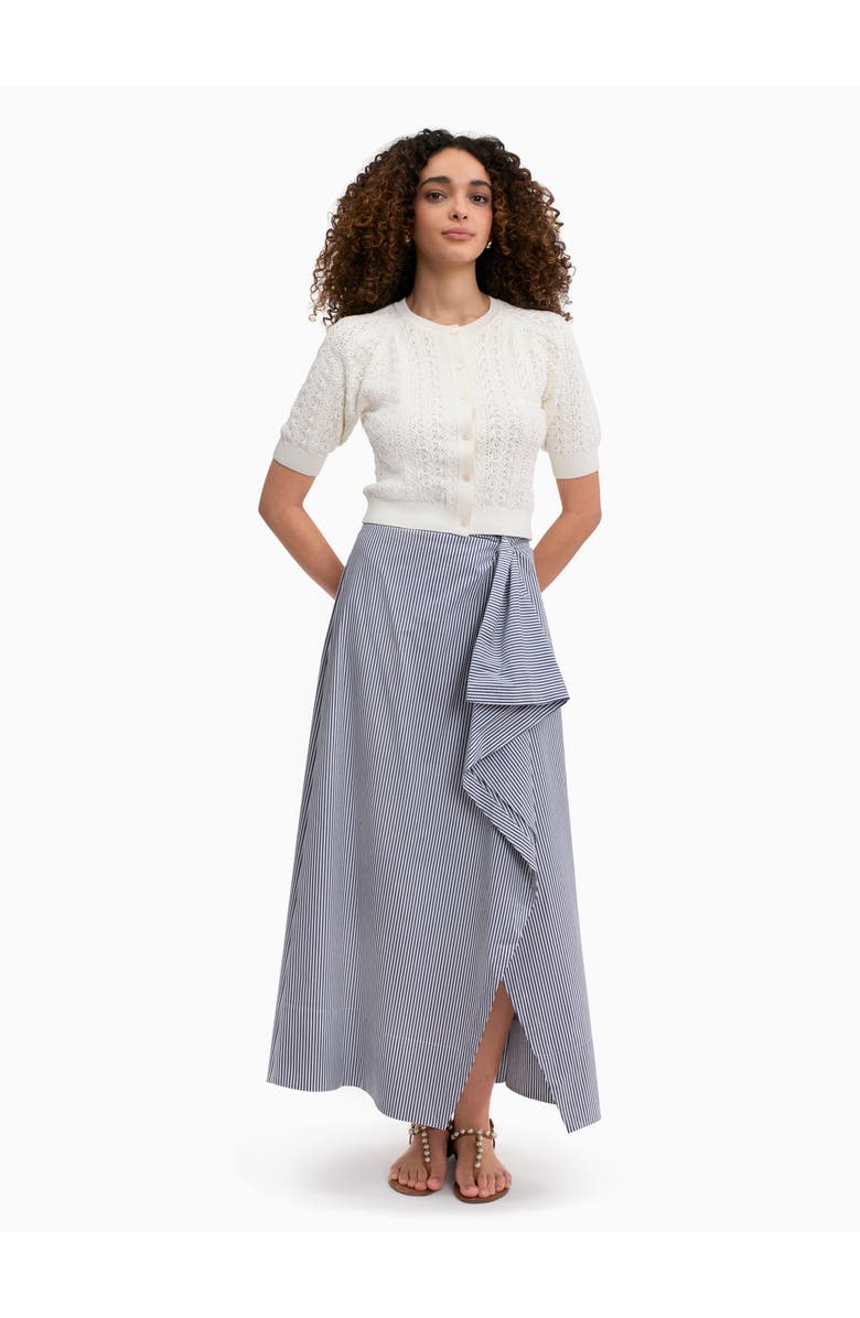 Rebecca Taylor Joselene Poplin Skirt, Main, color, Navy Stripe
