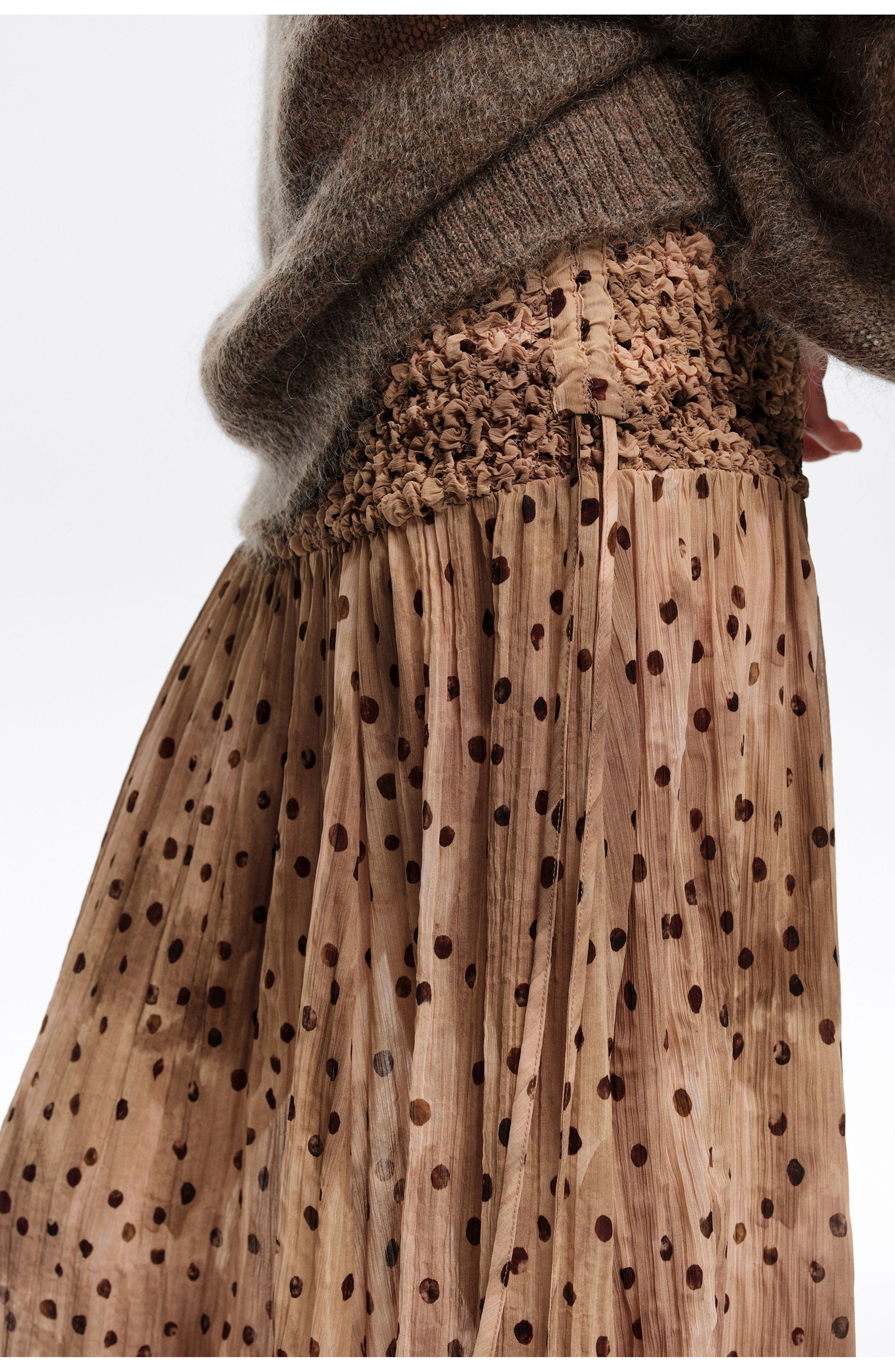 Dots Gathered Flared Skirt - image 2
