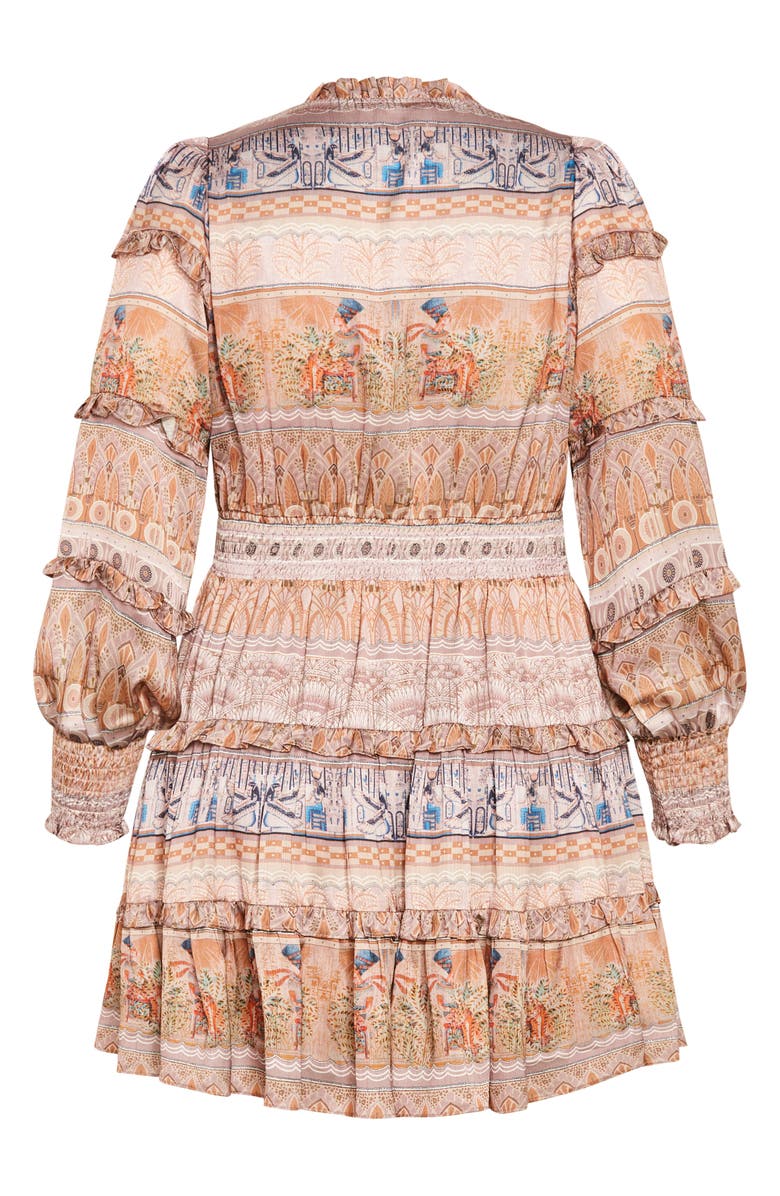 City Chic Nile Ruffle Long Sleeve Dress, Alternate, color, 