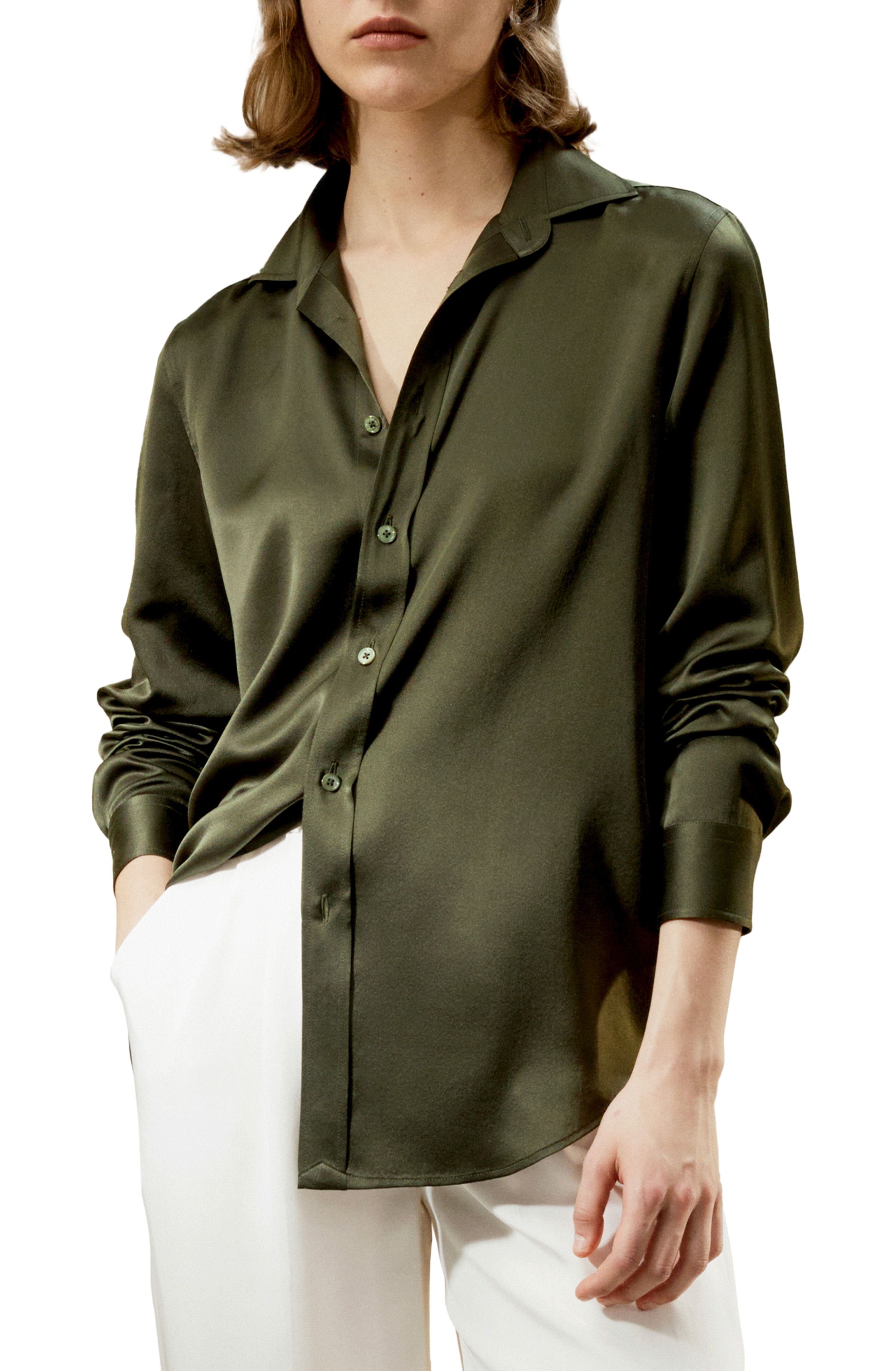 Tailored Button Down Silk Shirt - image 5