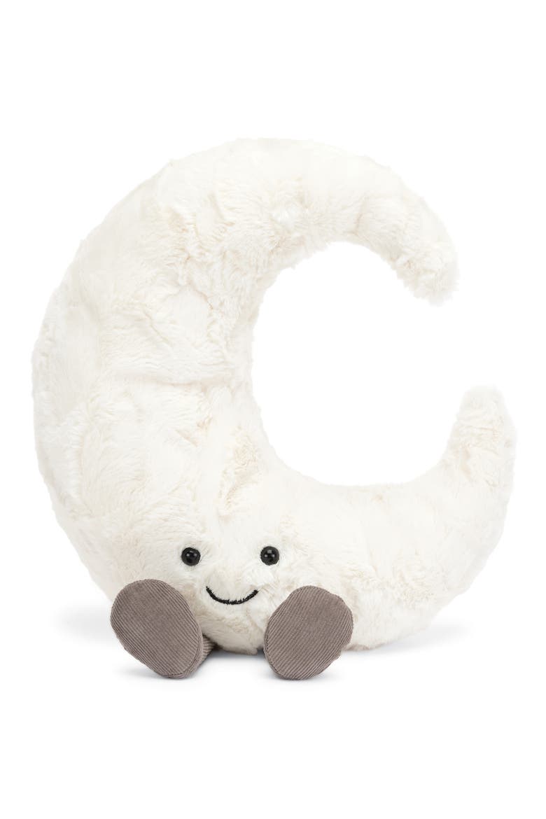 Amusable 12-Inch Moon Plush Toy, Main, color, WHITE