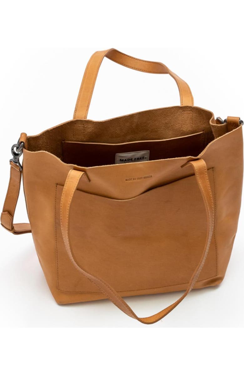 Made Free Leather Day Tote Bag, Alternate, color, Camel