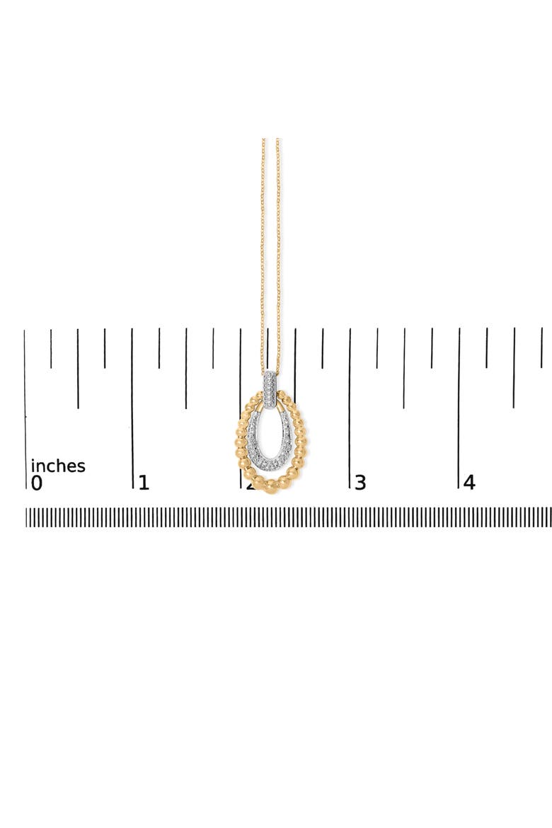 Gold Vermeil 1/10 Cttw Diamond Bold Bead Pendant Necklace, Alternate, color, Silver