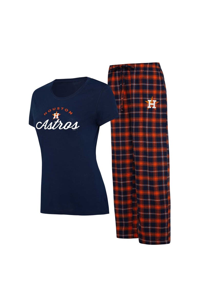 CONCEPTS SPORT Women's Concepts Sport Navy/Orange Houston Astros Arctic T-Shirt & Flannel Pants Sleep Set, Main, color, Navy