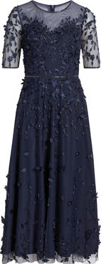 Pisarro Nights 3D Floral Beaded Gown