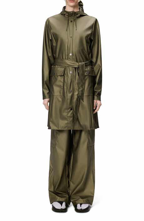 Rains Curve Waterproof Belted Jacket