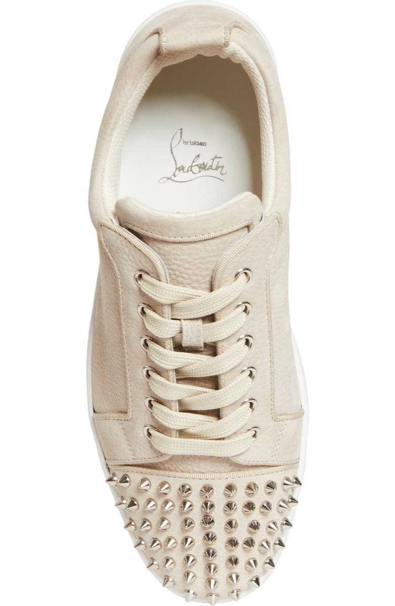 Christian Louboutin Louis Junior Spikes Orlato Sneaker, Alternate, color, Beige/ Silver