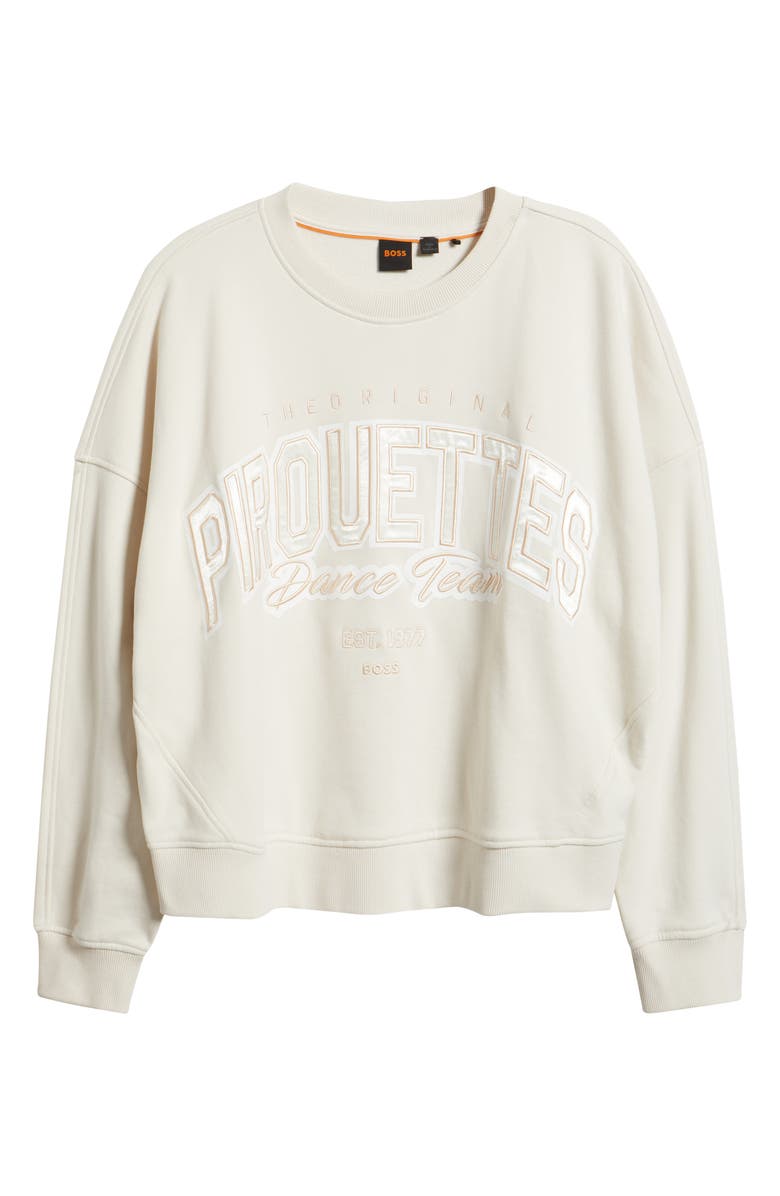 BOSS Orange Ever Embroidered Crewneck Cotton Sweatshirt, Main, color,