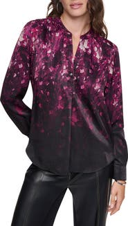 DKNY Pleated Long Sleeve Top