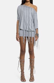 JADED LONDON Ophidian Fringe Jersey Minidress