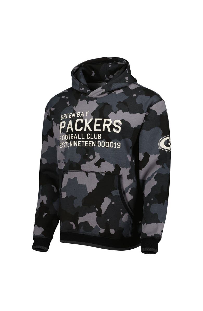 THE WILD COLLECTIVE Men's The Wild Collective Black Green Bay Packers Camo Pullover Hoodie, Alternate, color, 