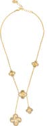 RIVKA FRIEDMAN 18K Gold Plated Cubic Zirconia Clover Station Y-Necklace