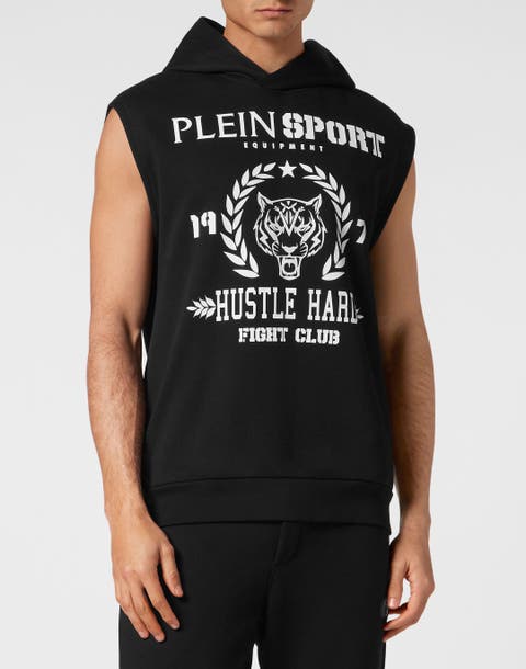 Sleeveless Hoodie Sweatshirt Tiger Men