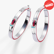 Alex and Ani Hot Wheels Racecar Hoop Earrings