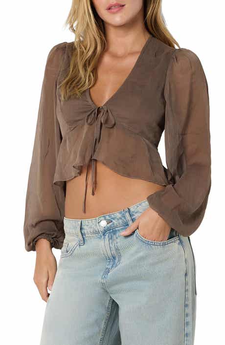 Noisy may Valery Front Tie Crop Top