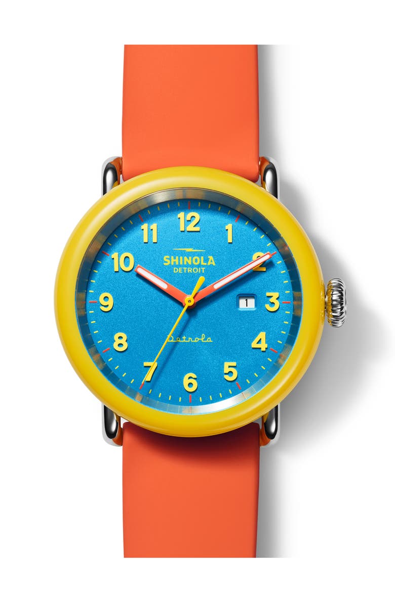 Shinola Detrola The Free Skate Silicone Strap Watch, 43mm, Main, color,