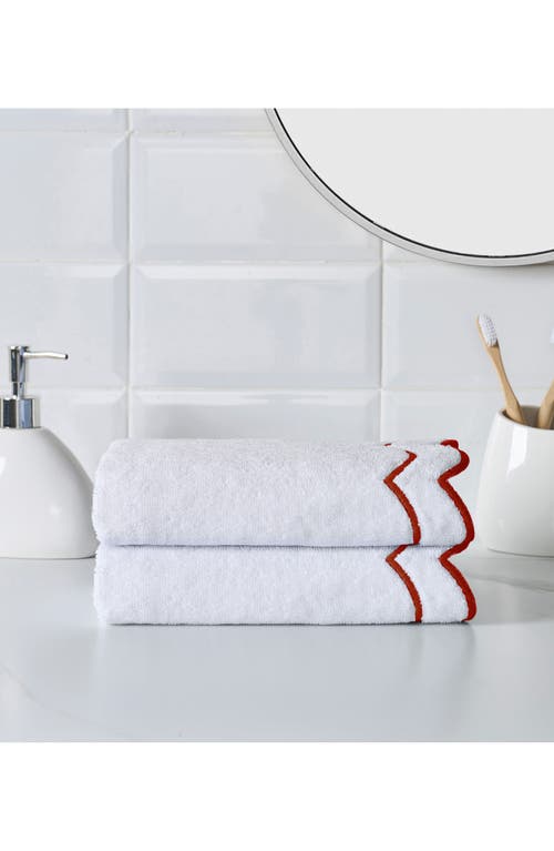 Peri Home Scallop Hand Towel In White
