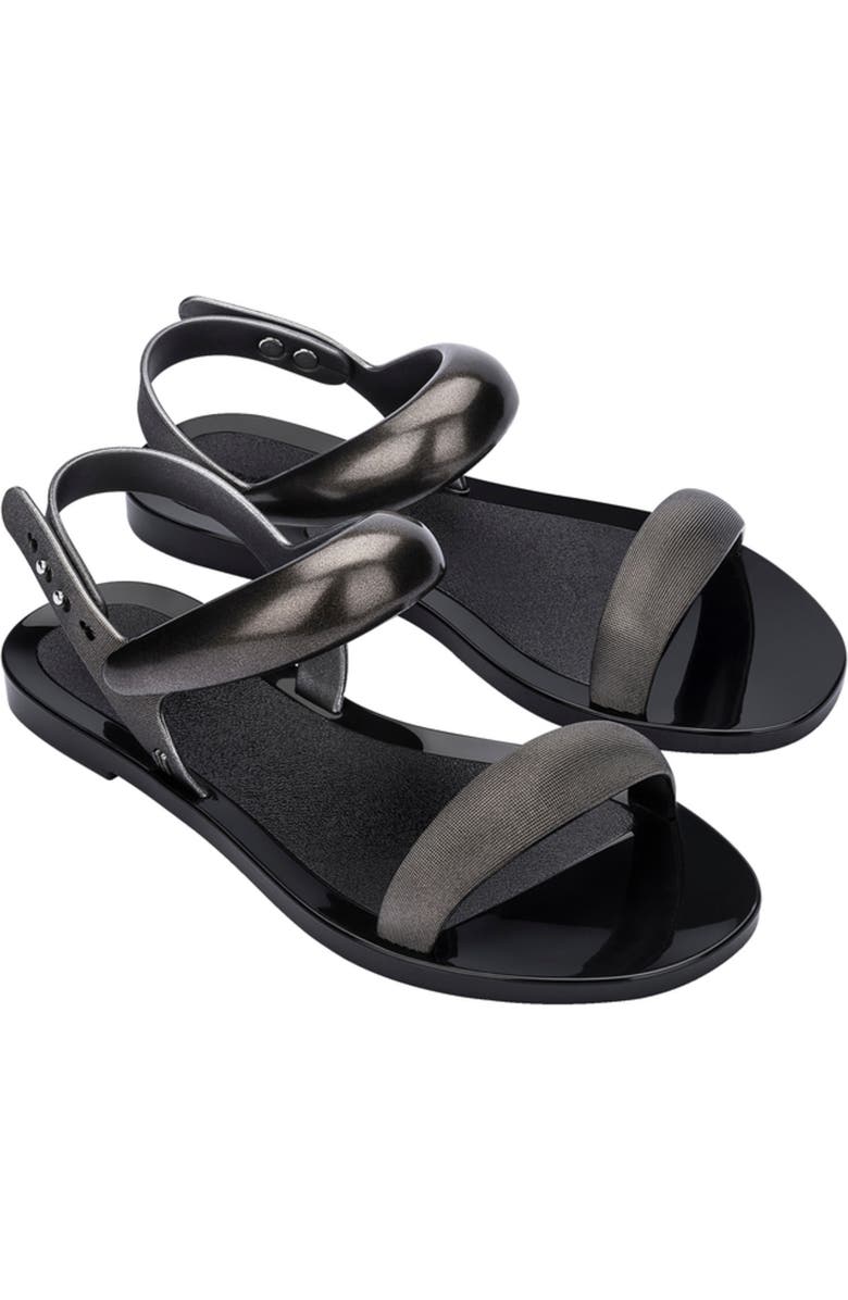 Melissa Eclipse Slingback Sandal, Main, color, Black/ Silver