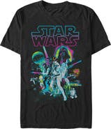 Star Wars Men's Star Wars Neon Collage Graphic T-Shirt