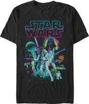 Star Wars Men's Star Wars Neon Collage Graphic T-Shirt