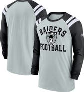 Nike Men's Nike  Silver/Black Las Vegas Raiders Classic Arc Raglan Tri-Blend Long Sleeve T-Shirt