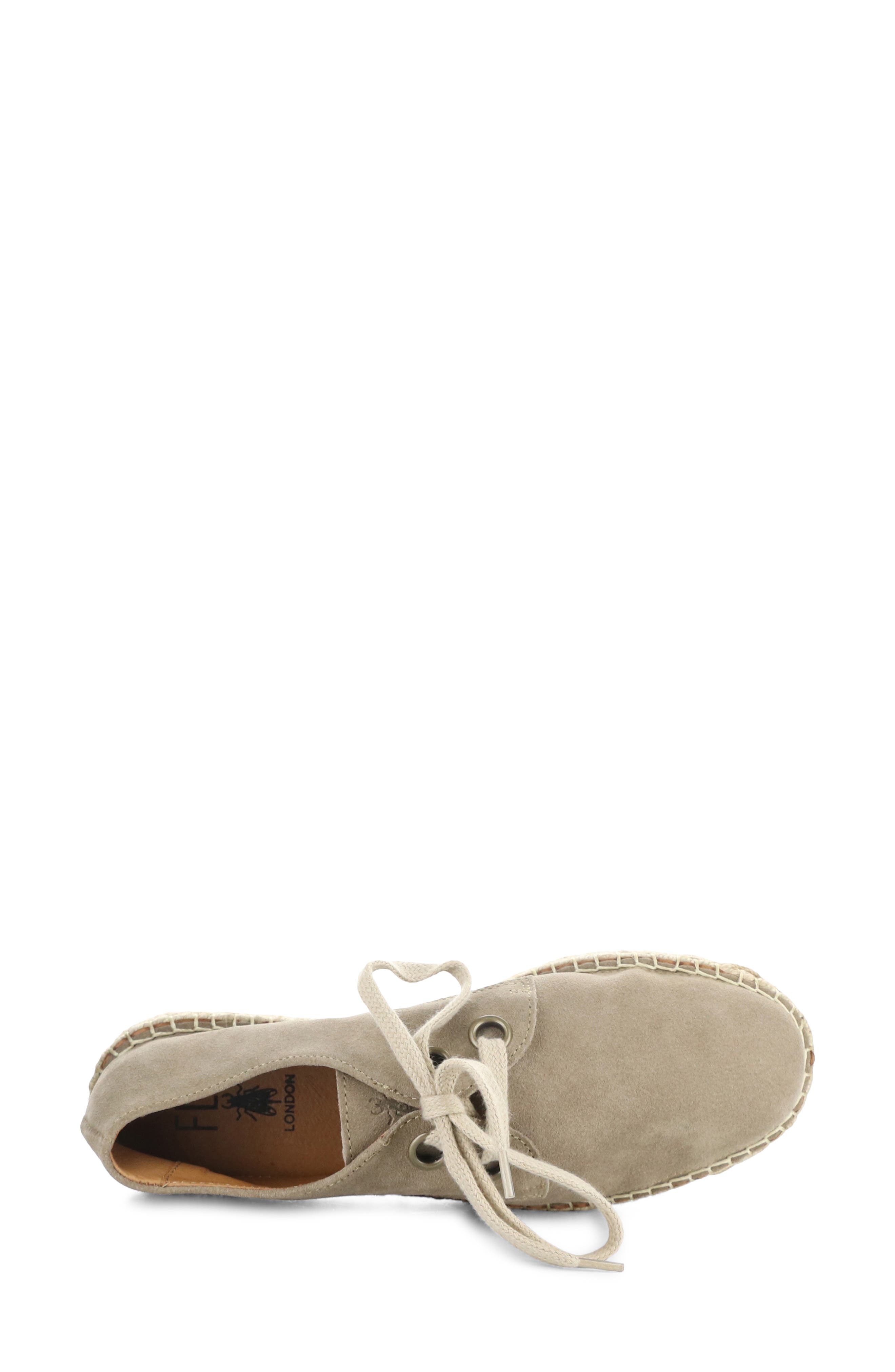 Fly London Lace-Up Espadrille Sneaker, Alternate, color, Beige Suede