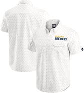 Darius Rucker Collection by Fanatics Men's Darius Rucker Collection by Fanatics  Cream Milwaukee Brewers Printed Button-Down Shirt