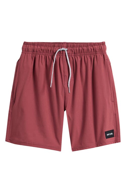 Rip Curl Kids' Volley Swim Trunks In Red