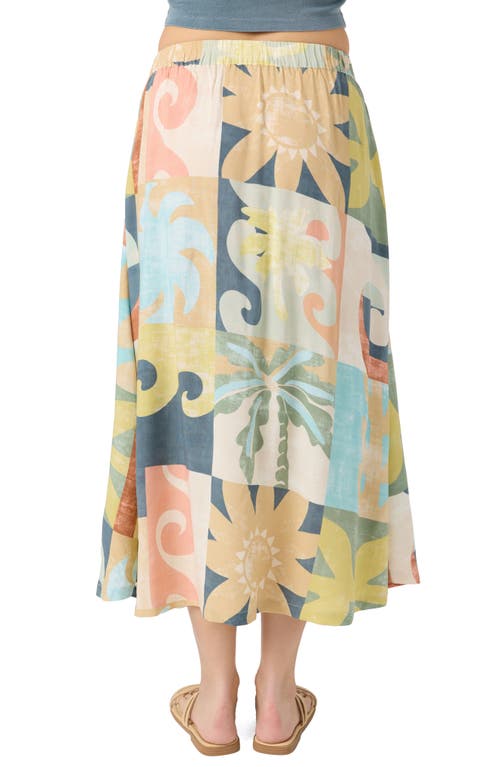 O'neill Maisel Button Front Midi Skirt In Blue