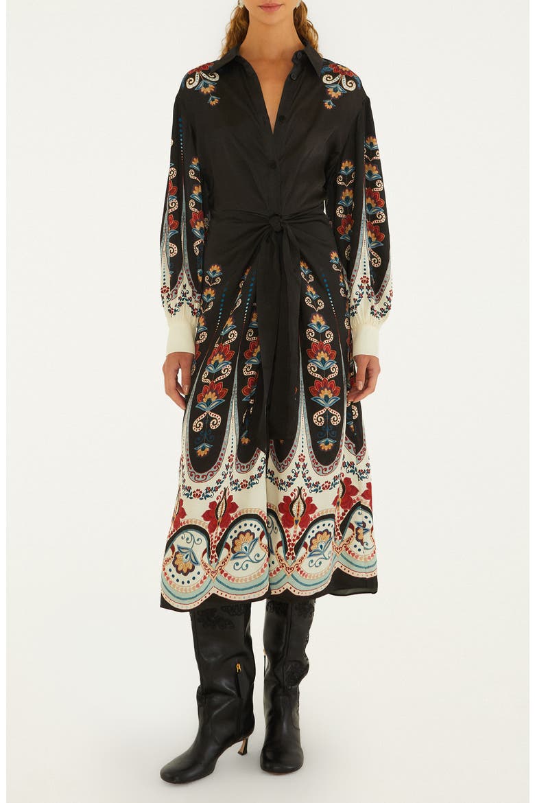Nikita Long Sleeve Midi Shirt Dress, Main, color, BLACK