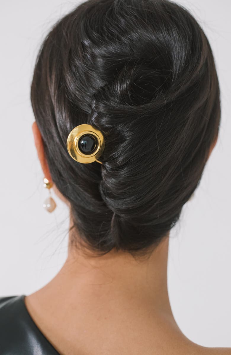 Jennifer Behr Alva Hairpin, Alternate, color, Onyx