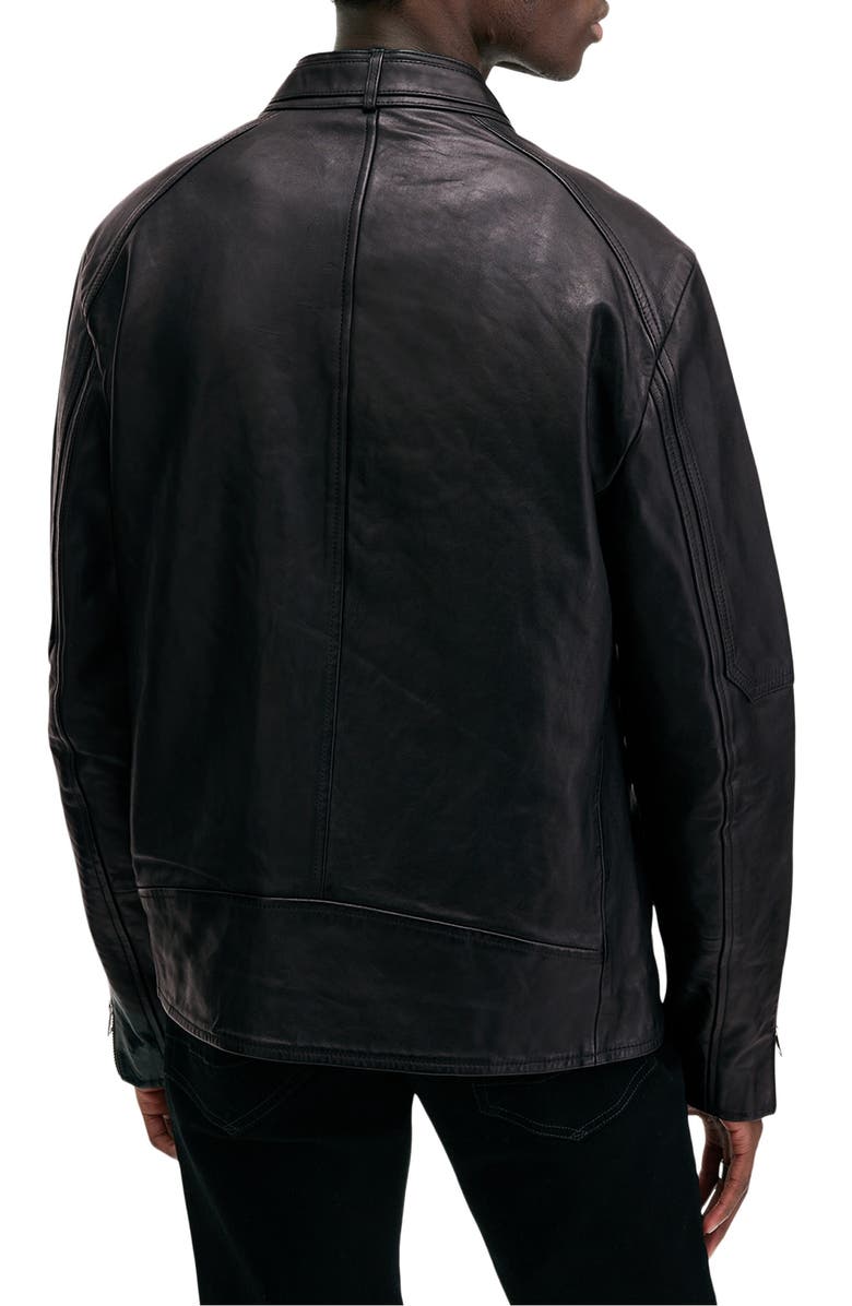 AllSaints Cora Leather Jacket, Alternate, color, Jet Black
