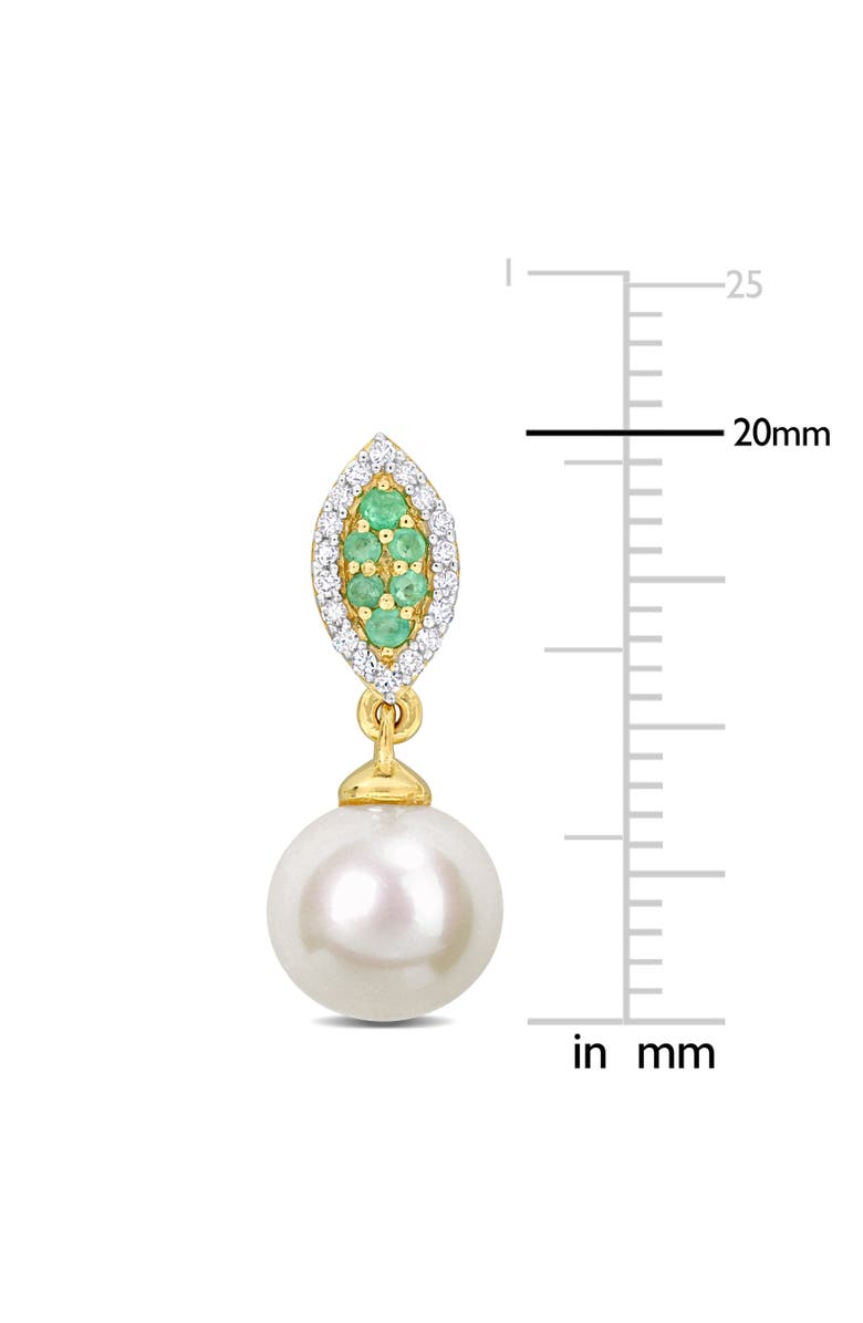 Julianna B. Pearl Gemstone & Diamond Earrings 14k, Alternate, color, Emerald