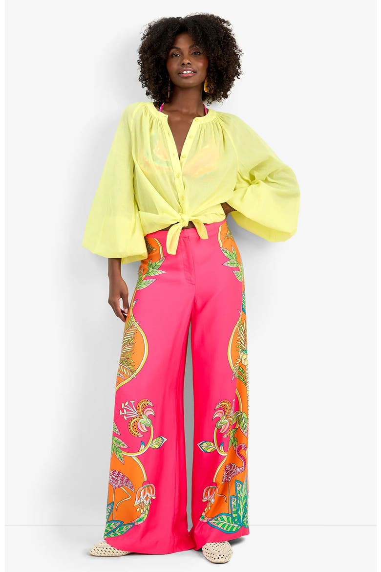 Norry Long-Sleeve Printed Cotton Top, Alternate, color, Citrus