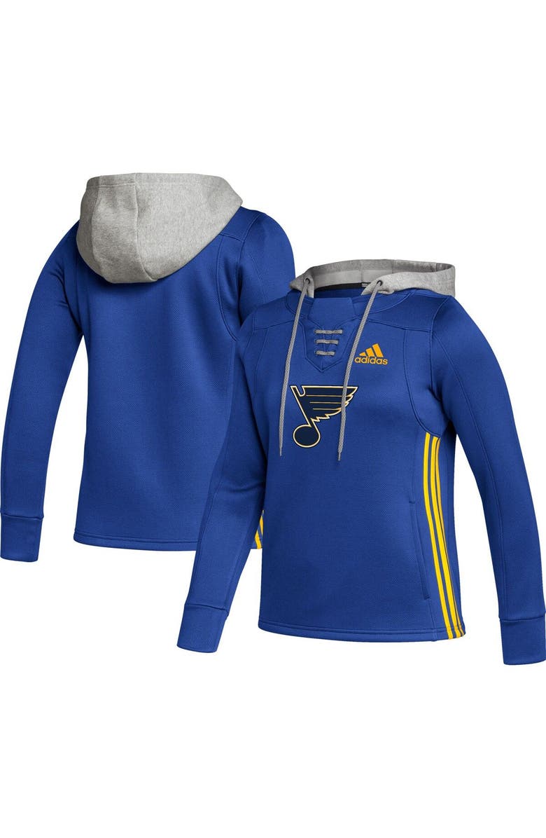 adidas Women's adidas Blue St. Louis Blues Skate Lace Primeblue Team Pullover Hoodie, Main, color, 