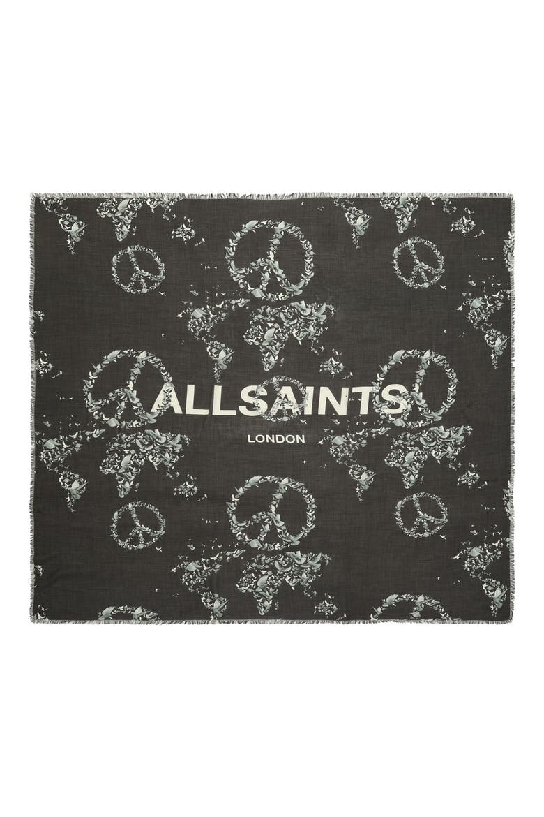 Flight Back Large Square Scarf, Alternate, color, BLACK